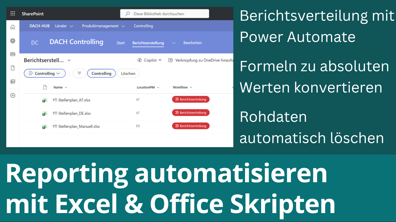 Video zu: Berichtserstellung und Berichtsverteilung mit SharePoint, Power Automate und Office Skript